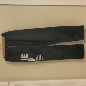 IEP Black sweatpants joggers white print fits like a large